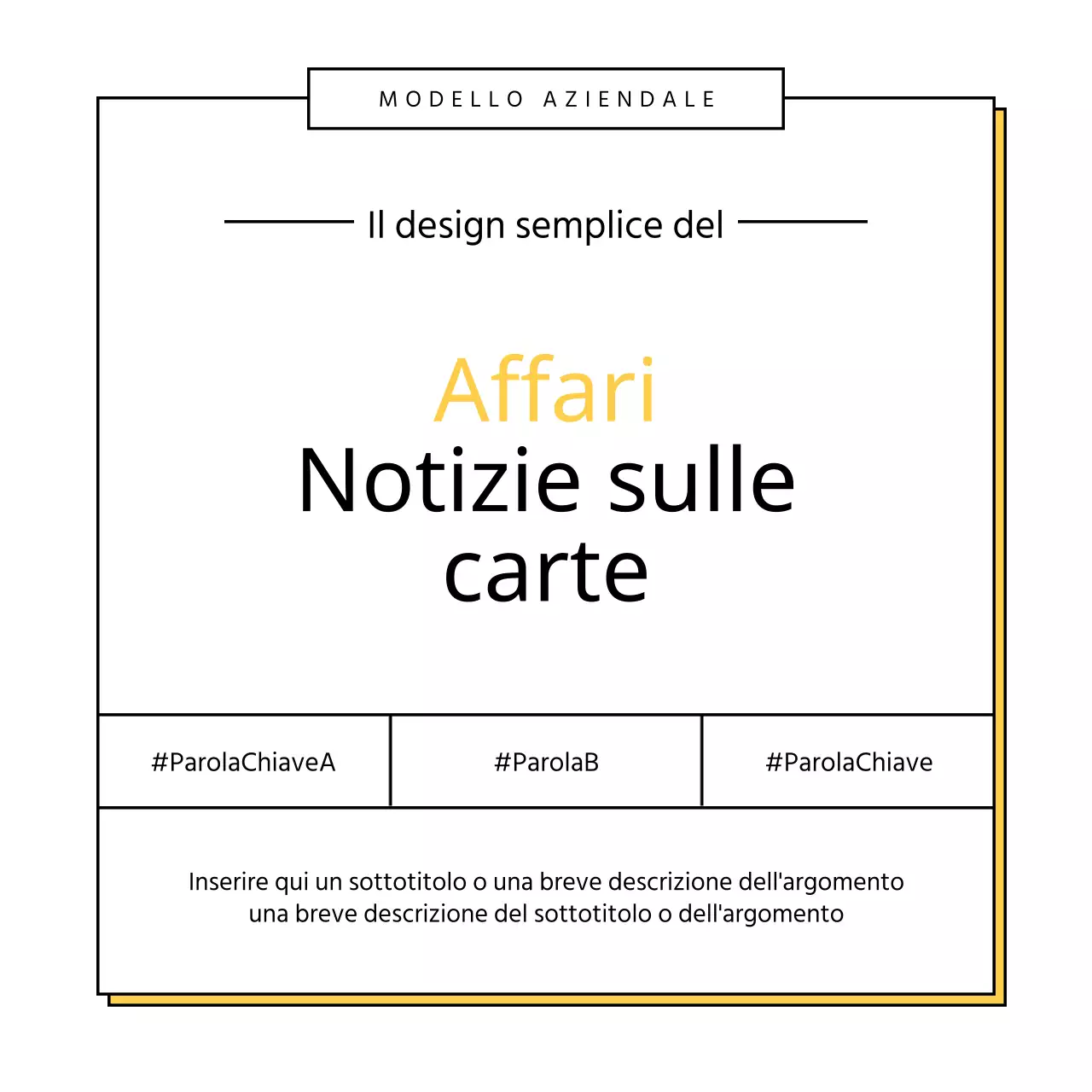 Un semplice prospetto aziendale giallo e nero