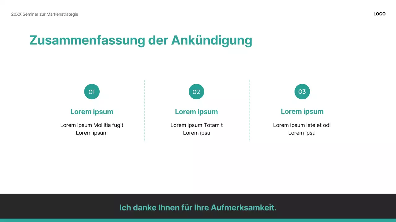 Eine moderne, grün-weiße Präsentation einer Fallstudie zur gemeinsamen Nutzung von Marken