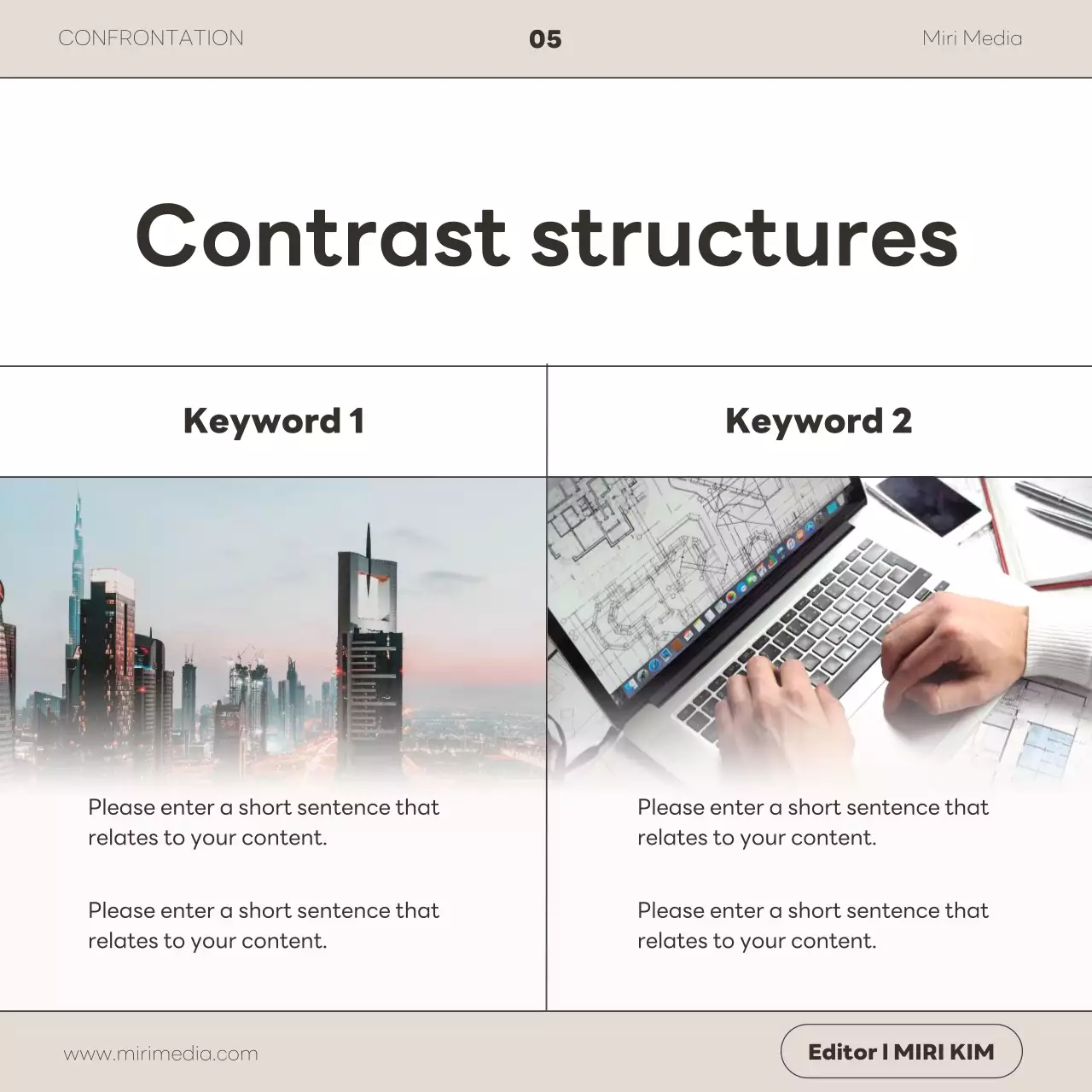 A simple business newsletter in brown and white