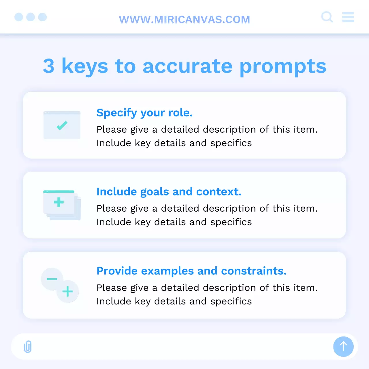 Blue Minimal Prompt Guide Instagram Carousel