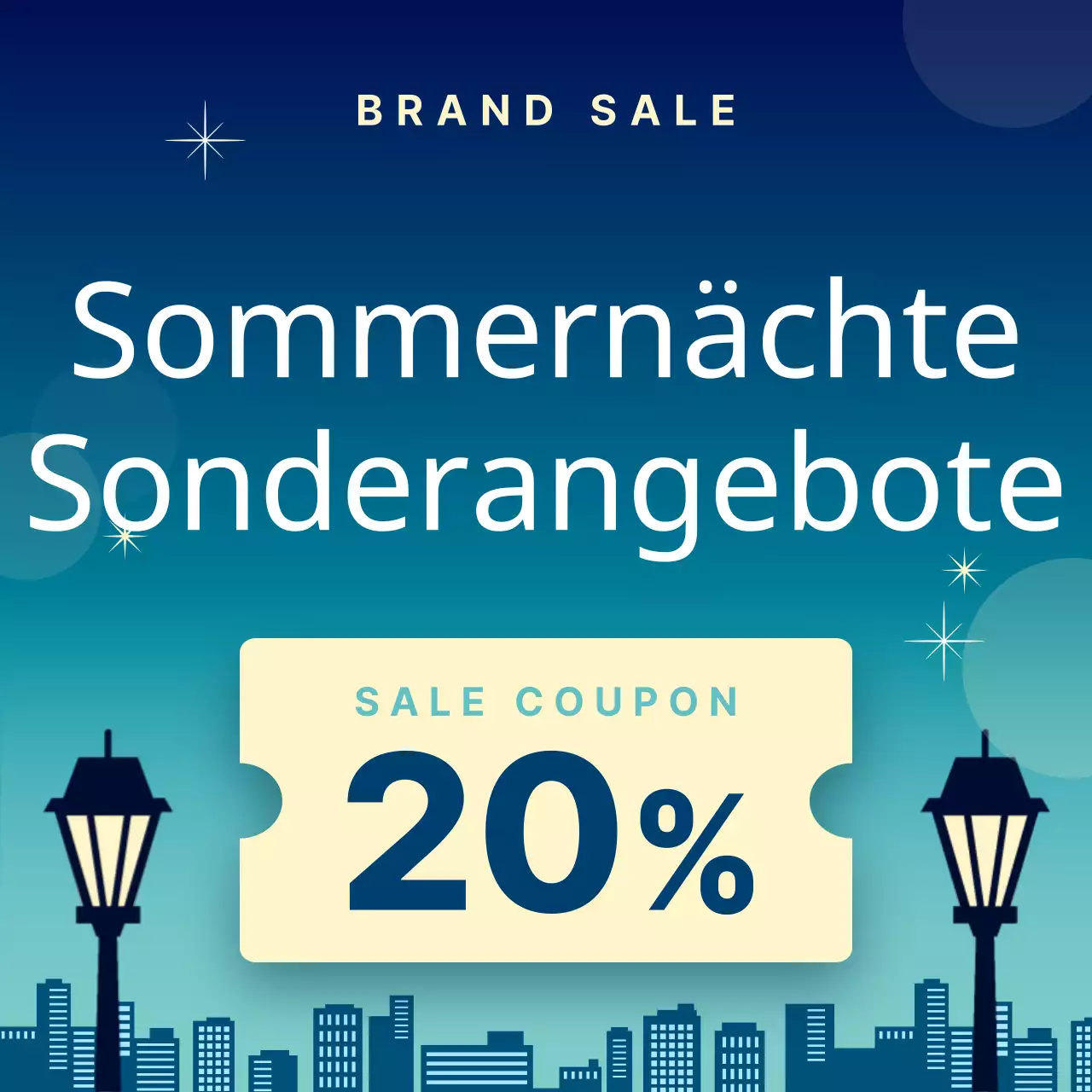 Thumbnail-Ankündigung für eine trendige Sommernacht in Lila und Pink