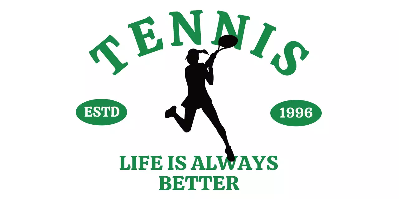 초록색 검정색 빈티지 느낌의 테니스 클럽