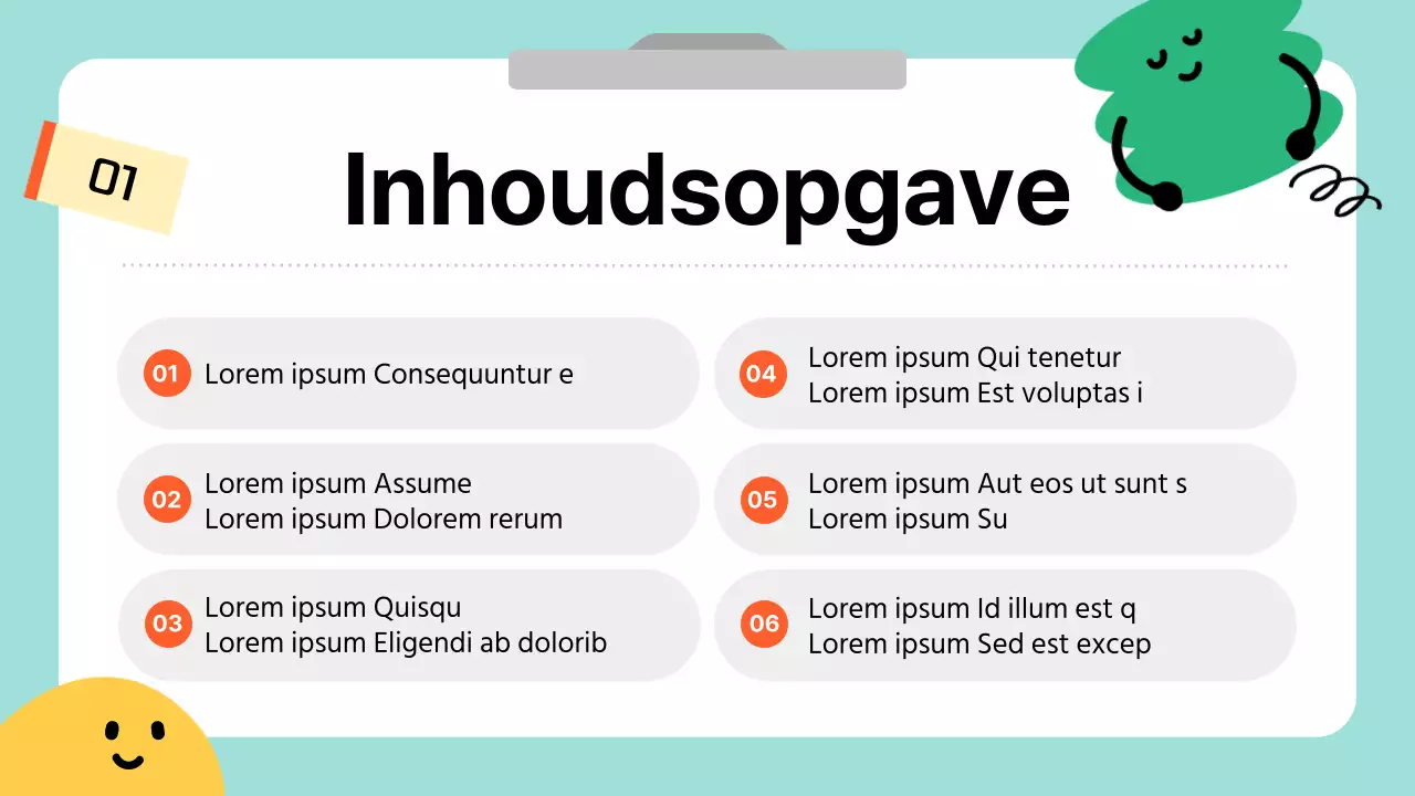 Een eenvoudige leuke gids in lichtblauw en wit