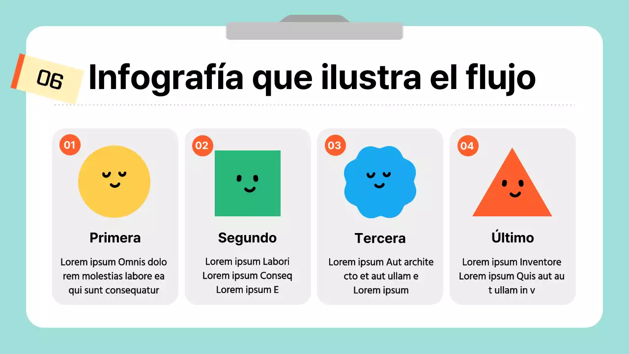 Una sencilla y bonita guía en azul claro y blanco