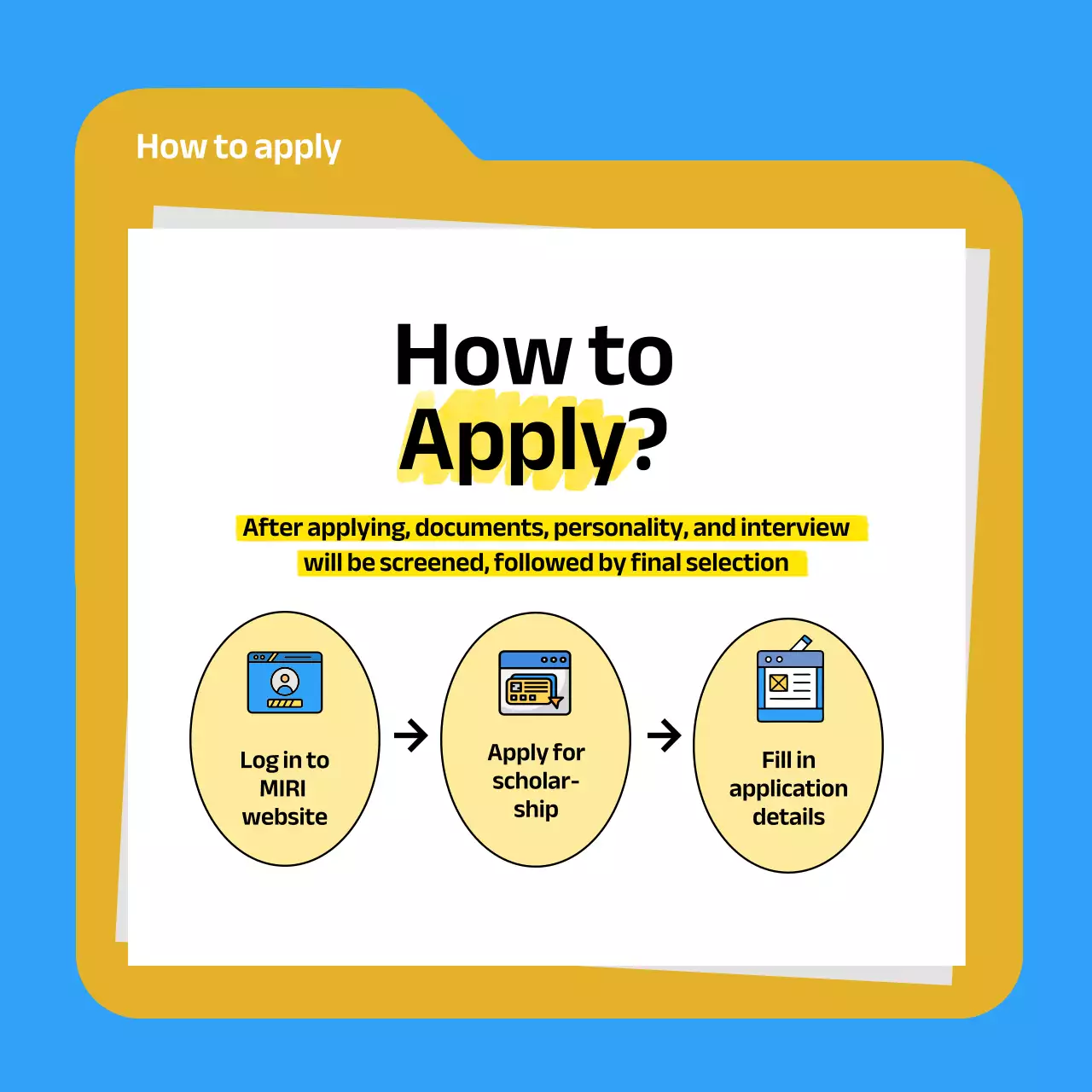 Yellow Simple Scholarship Guide Instagram Carousel