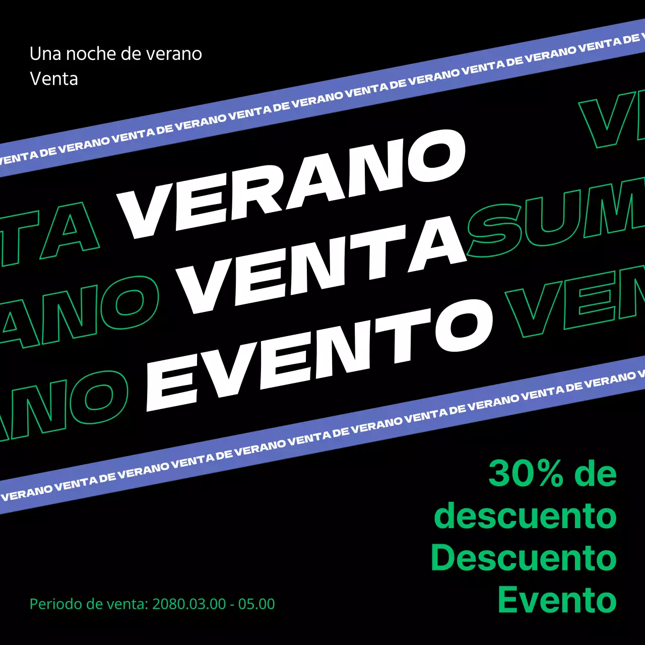 Una colección de rebajas de verano con toques morados y verdes