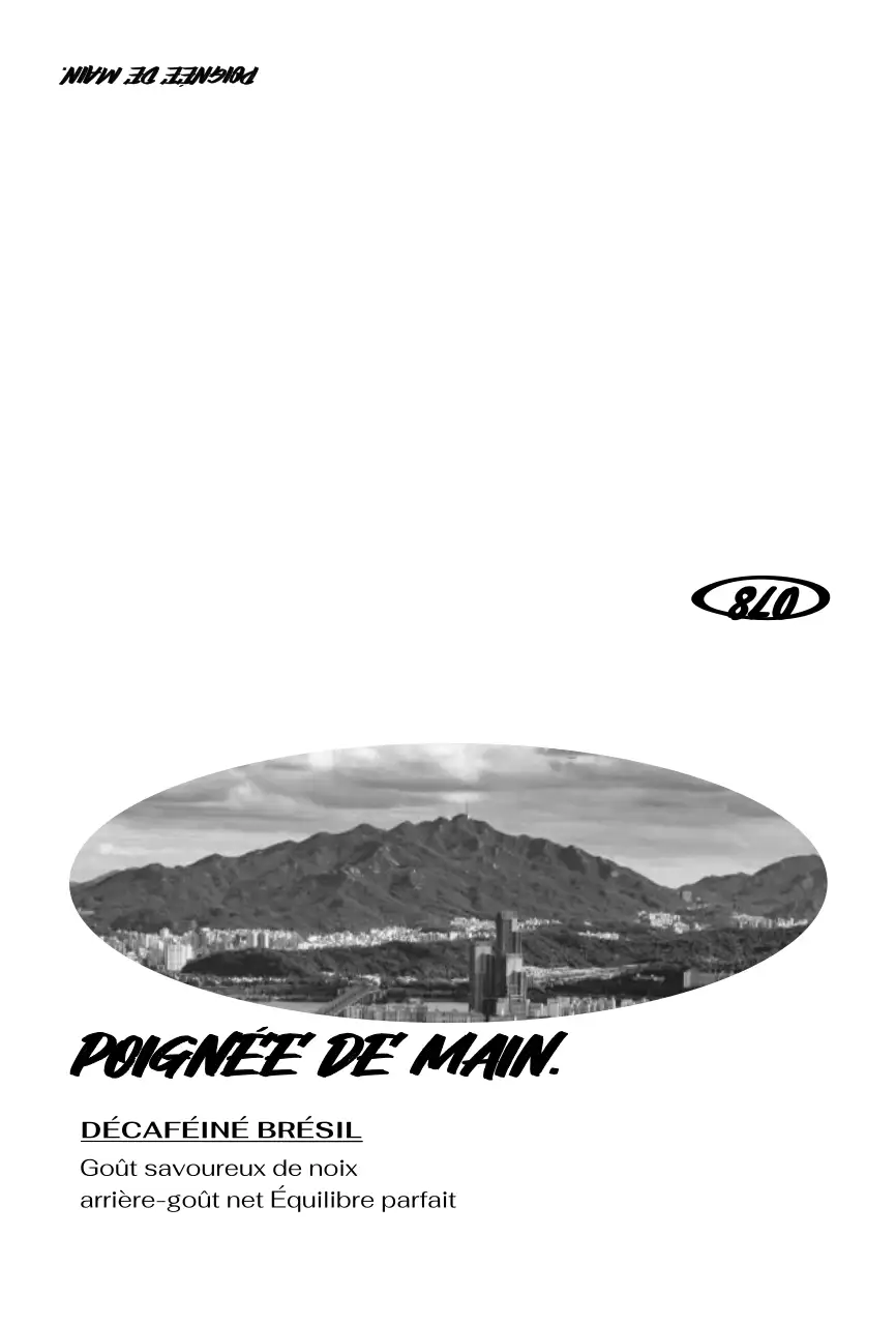 Carte promotionnelle de café en noir et blanc, d'inspiration vintage