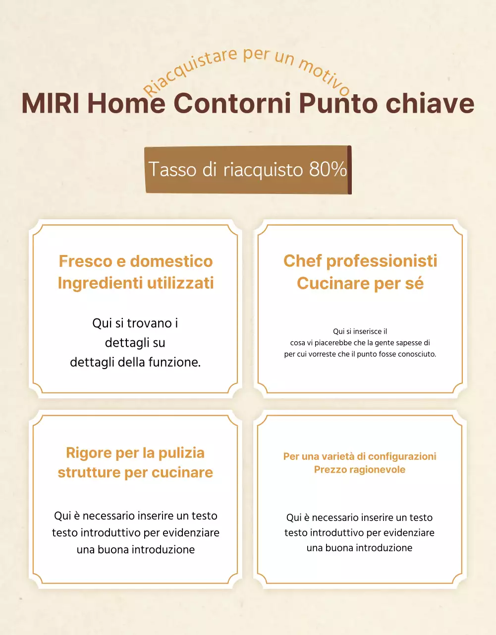 Promuovere un negozio di contorni dall'aspetto tradizionale in beige e arancione