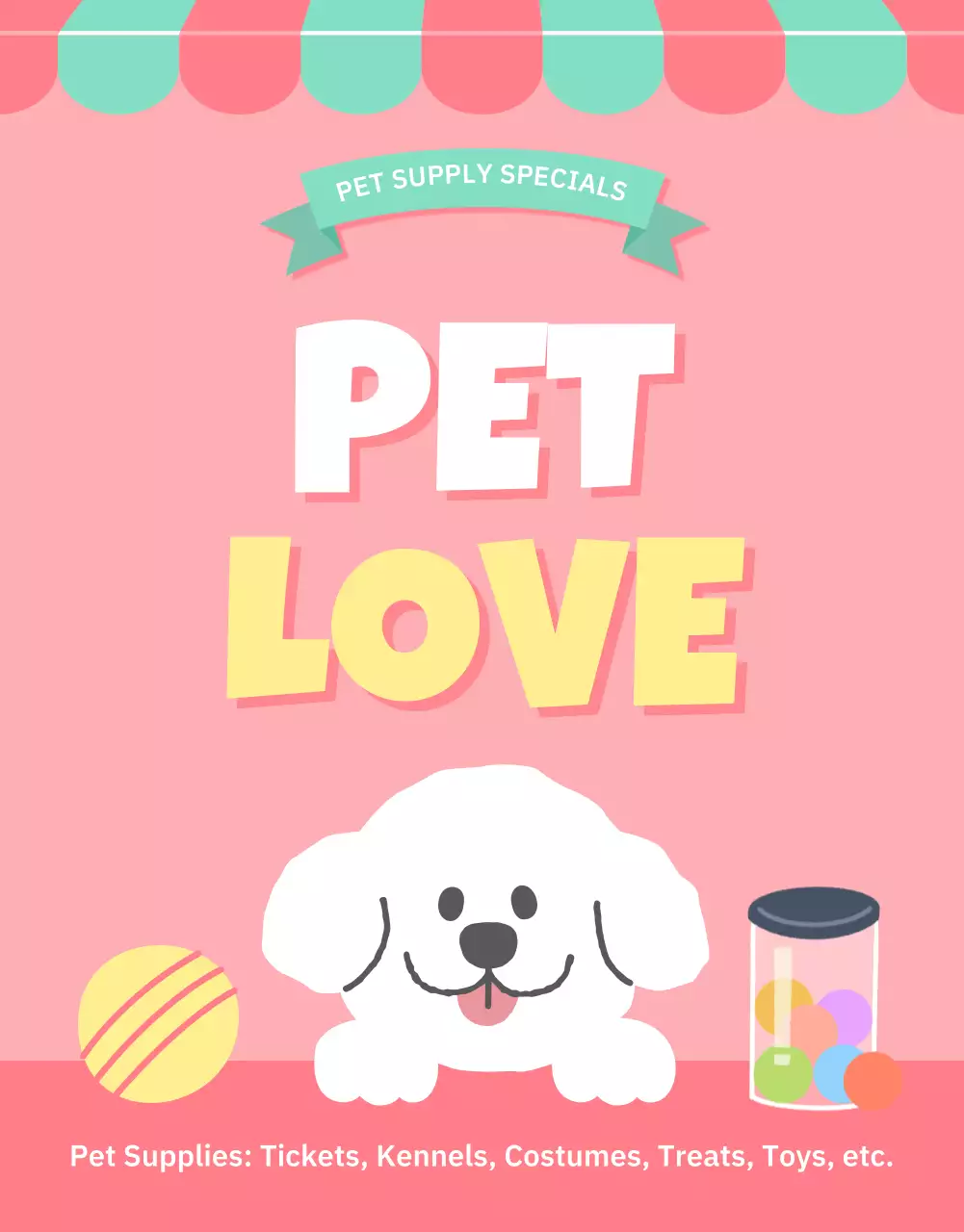 Pink Trendy Pet Promotion Poster