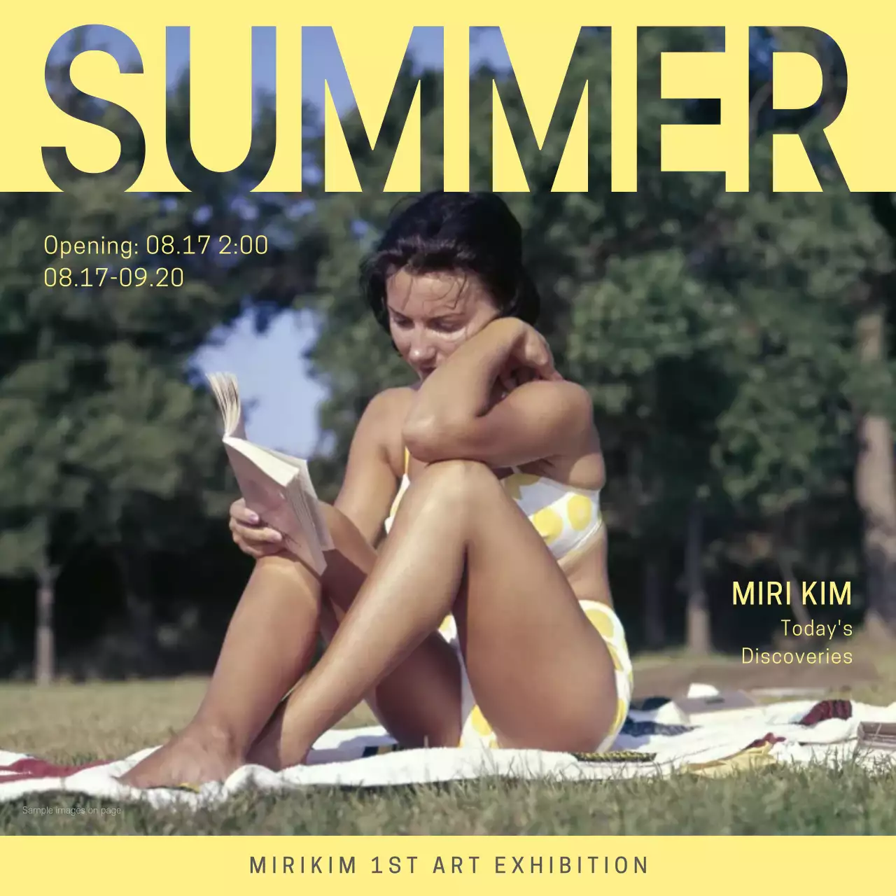 Promote a kitschy summer display of yellows and chartreuse