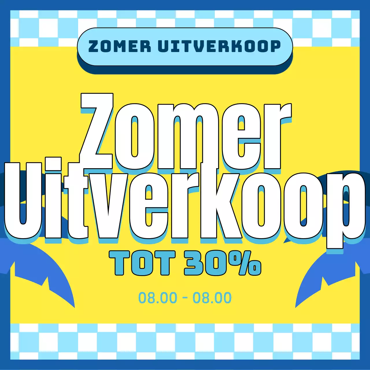 Verkoopadvertentie in retrostijl in geel en oranje