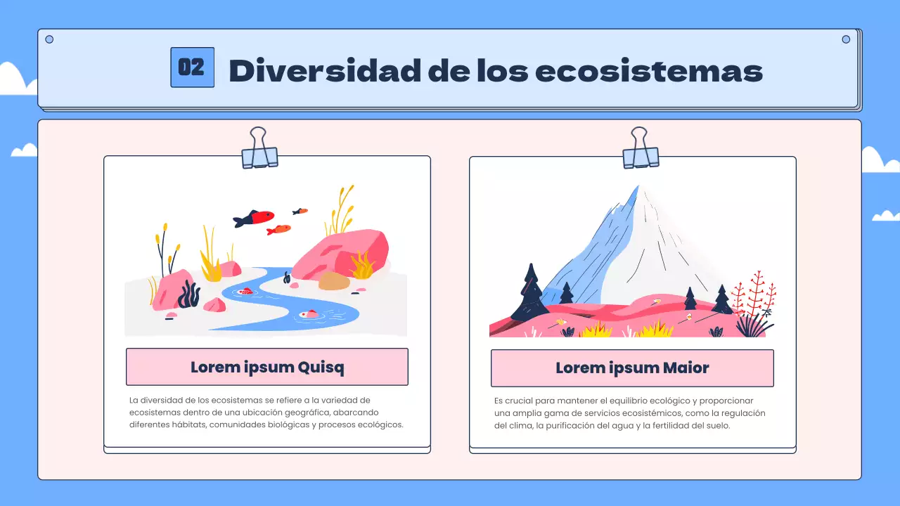 Biodiversidad tropical en azul y rosa Recursos educativos