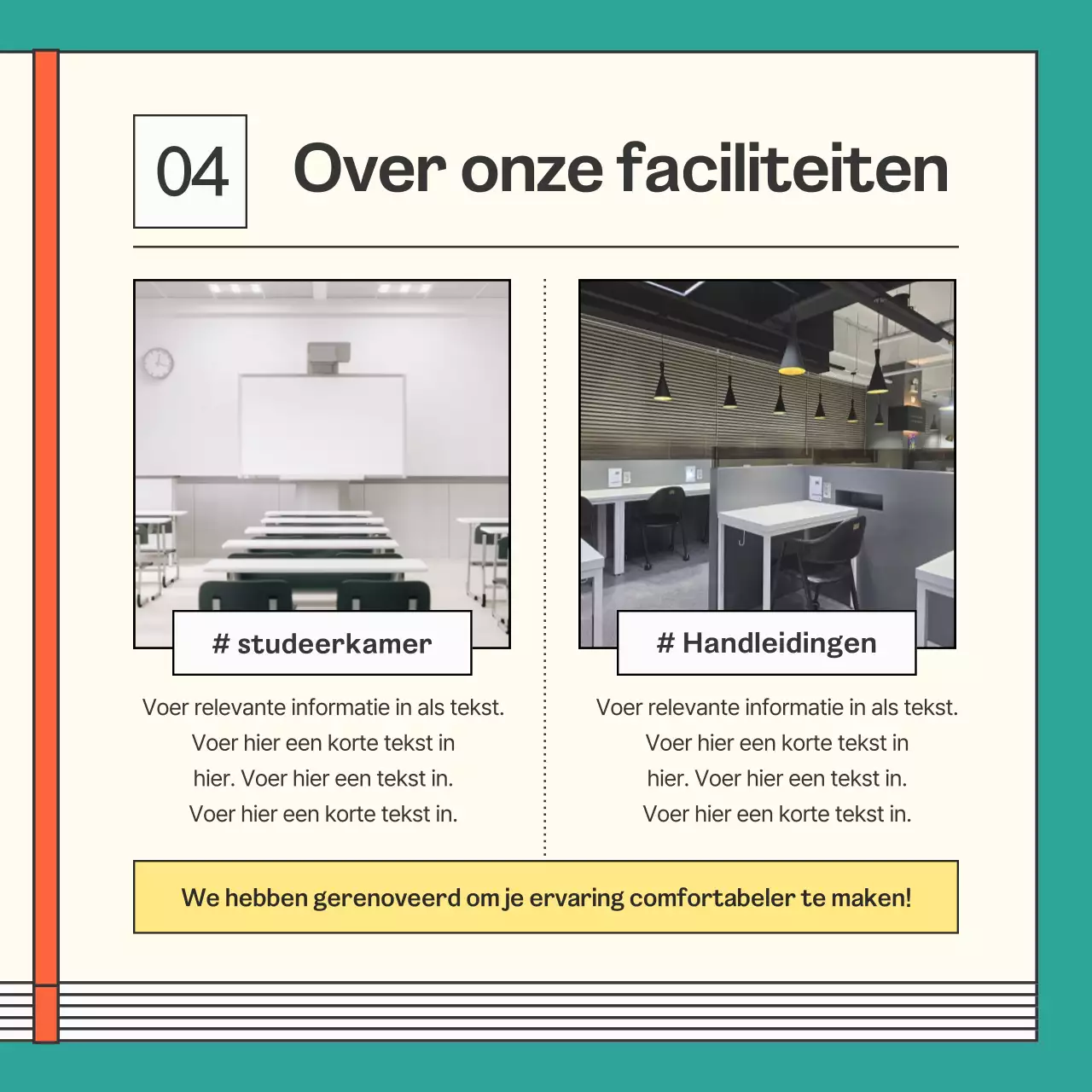 Een kitscherig oranje schoolcollege promoten