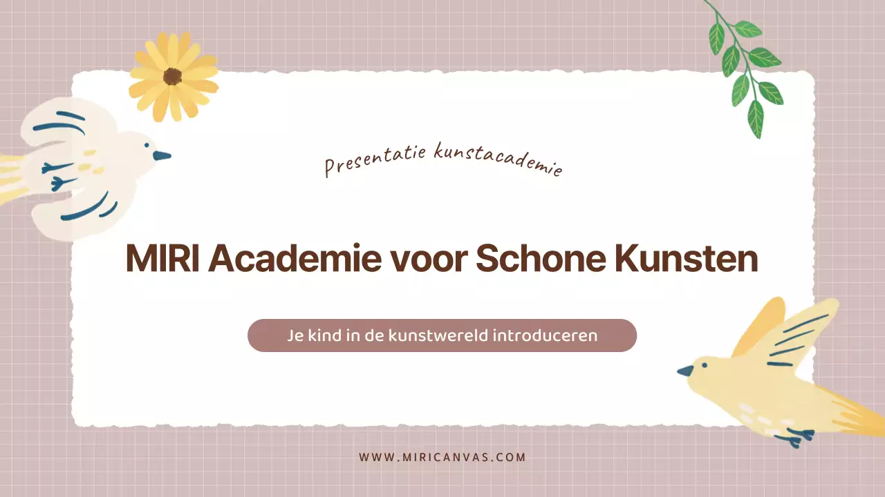 Een gezellig beige en bruin kunstschoolprospectus