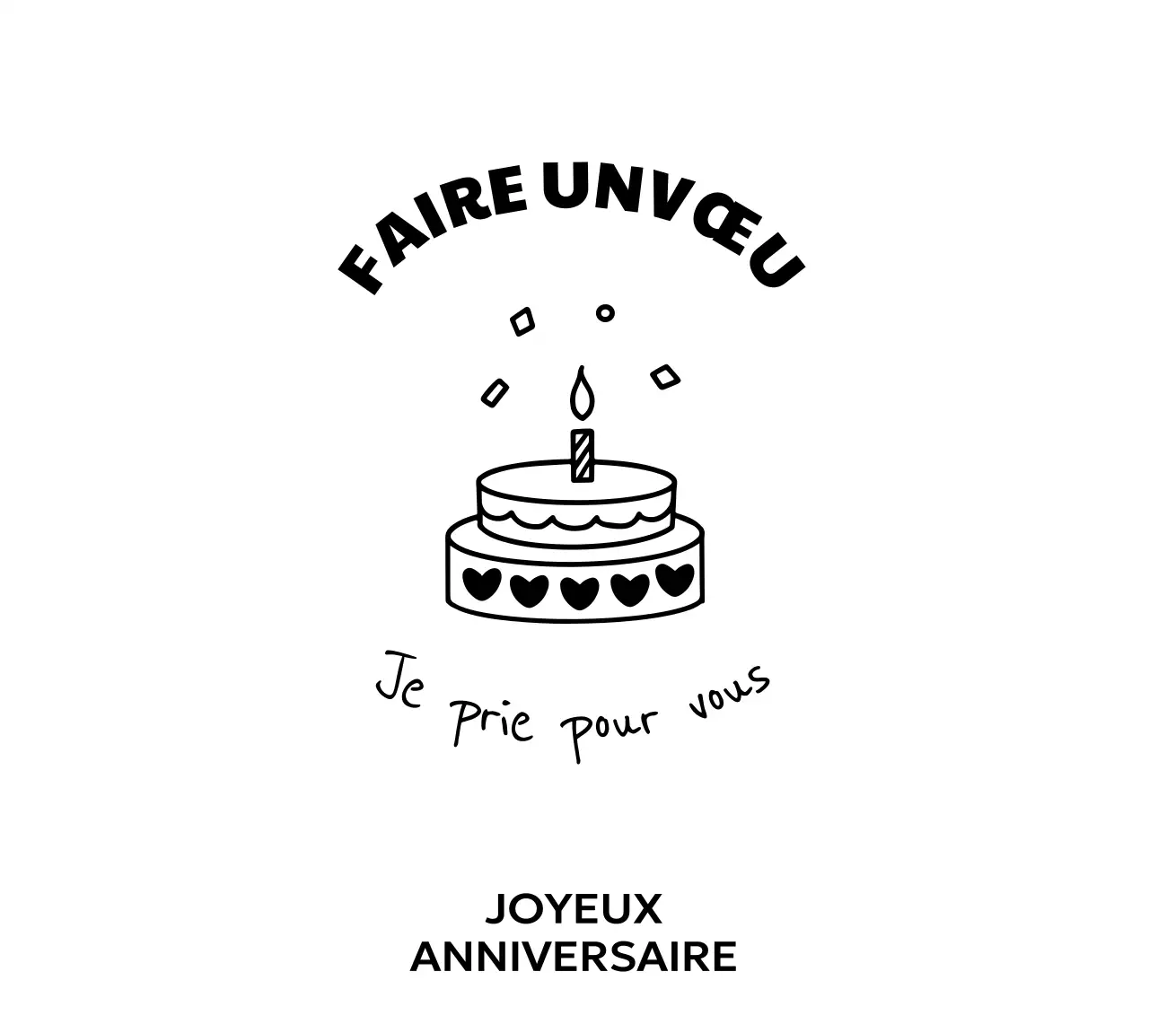Joyeux anniversaire dessiné à la main avec une touche mignonne