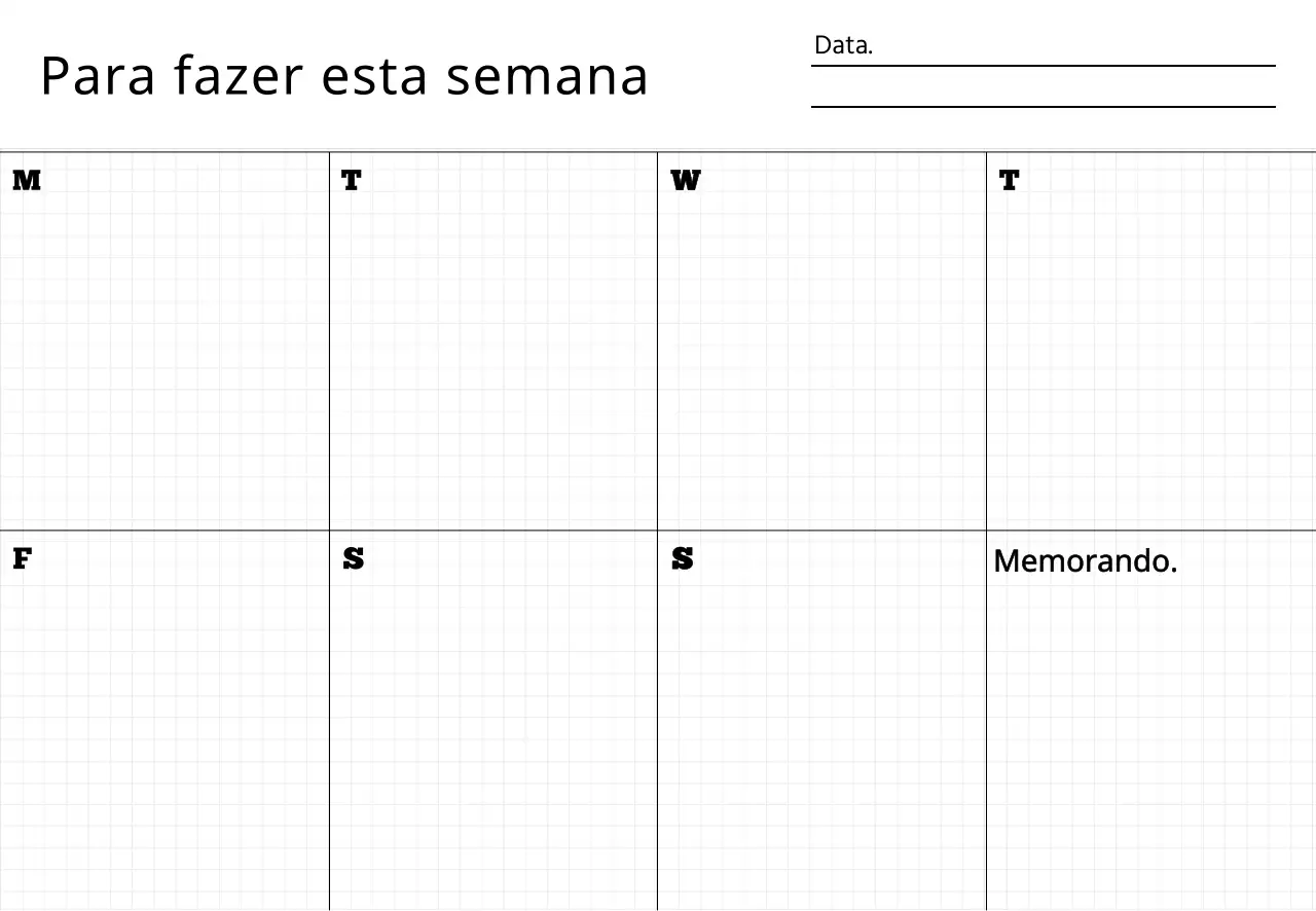 Notas semanais de bolo de arroz com um aspeto limpo