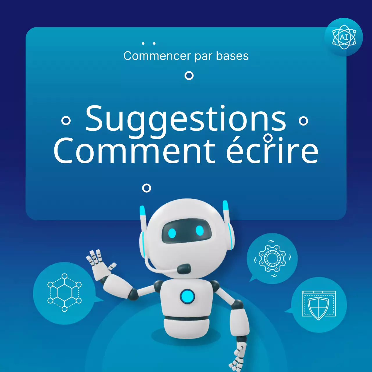 Promouvoir le bleu et le néon, des messages d'aide à l'IA à l'allure cybernétique