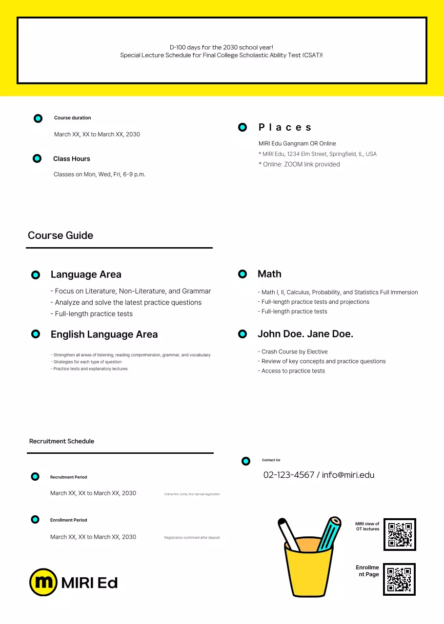 Selebaran sekolah SAT yang rapi