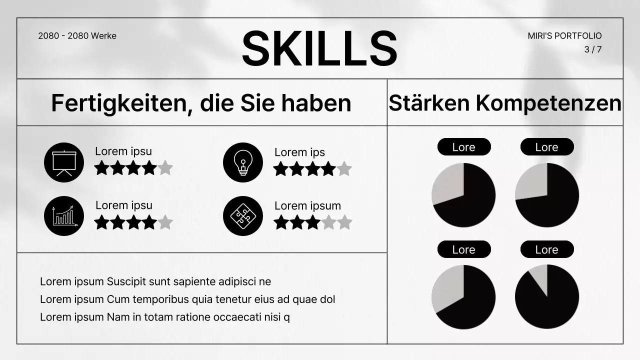 Eine einfache Lebenslaufmappe in Grau und Schwarz