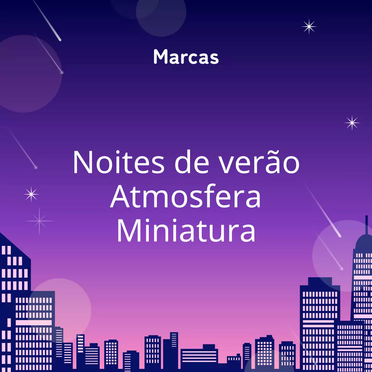 Anúncio em miniatura para uma noite de verão na moda em roxo e rosa
