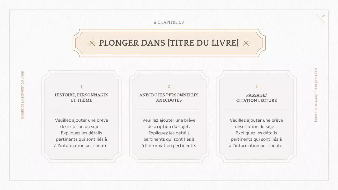 Présentation du nouveau livre géométrique jaune et ivoire lors d'une conférence de presse