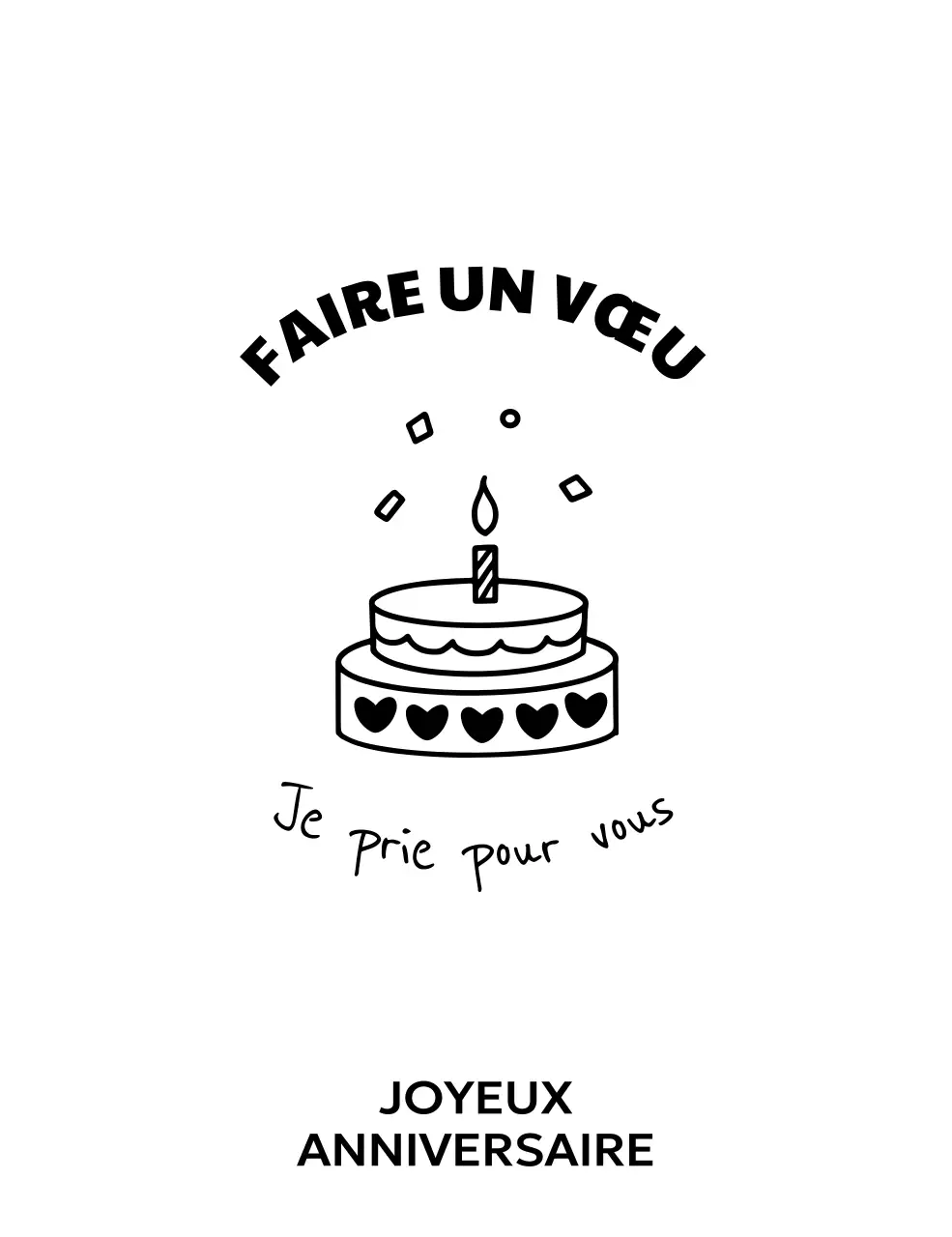 Joyeux anniversaire dessiné à la main avec une touche mignonne