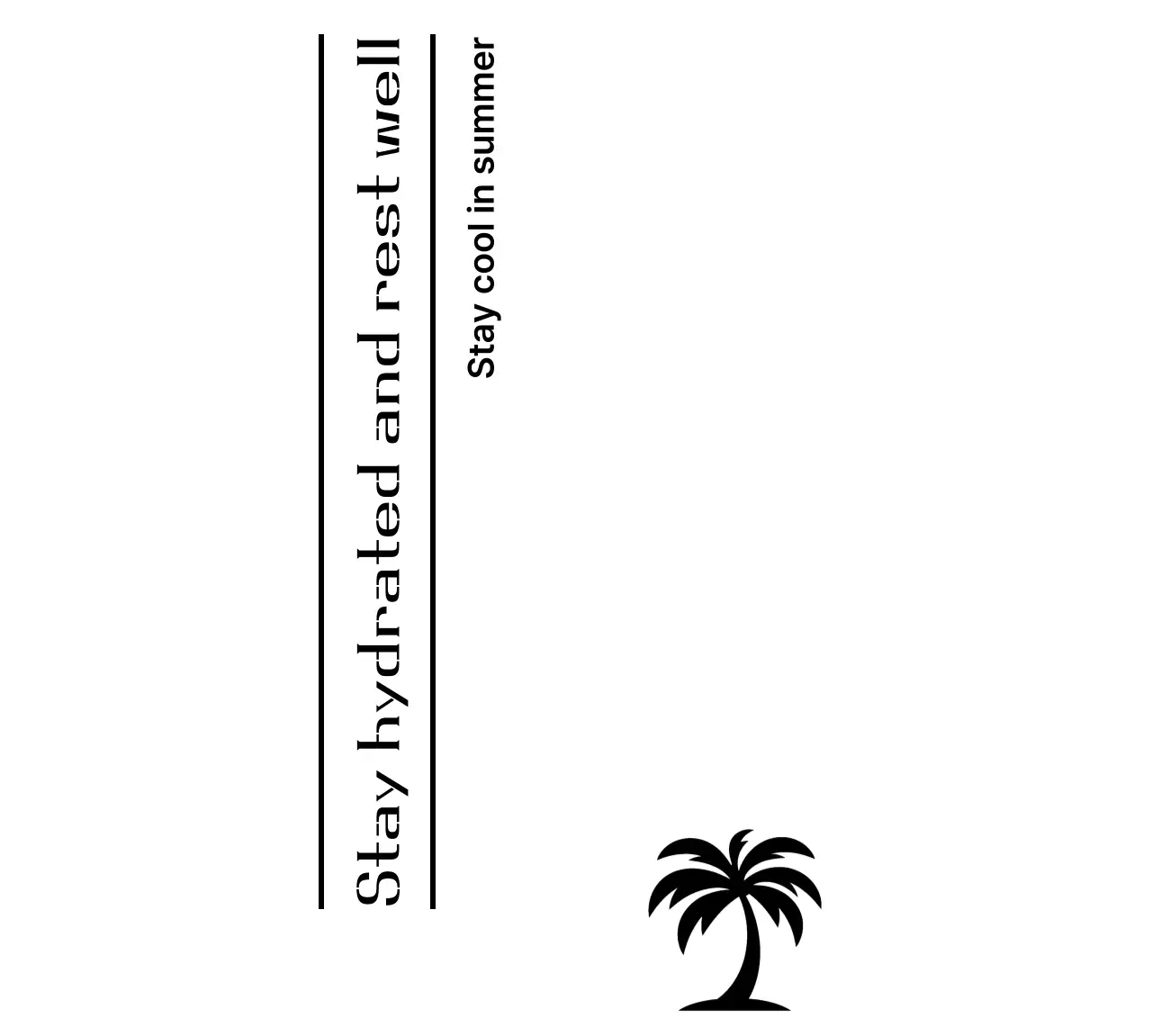 A cleanly organized typography layout and palm trees in the promotion