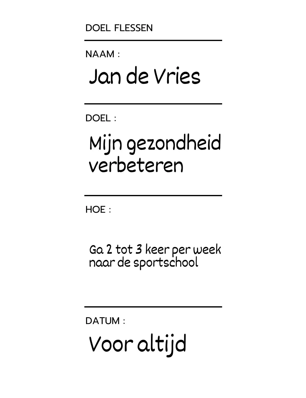 Een gezondheidsverbeterplan met een strakke lay-out