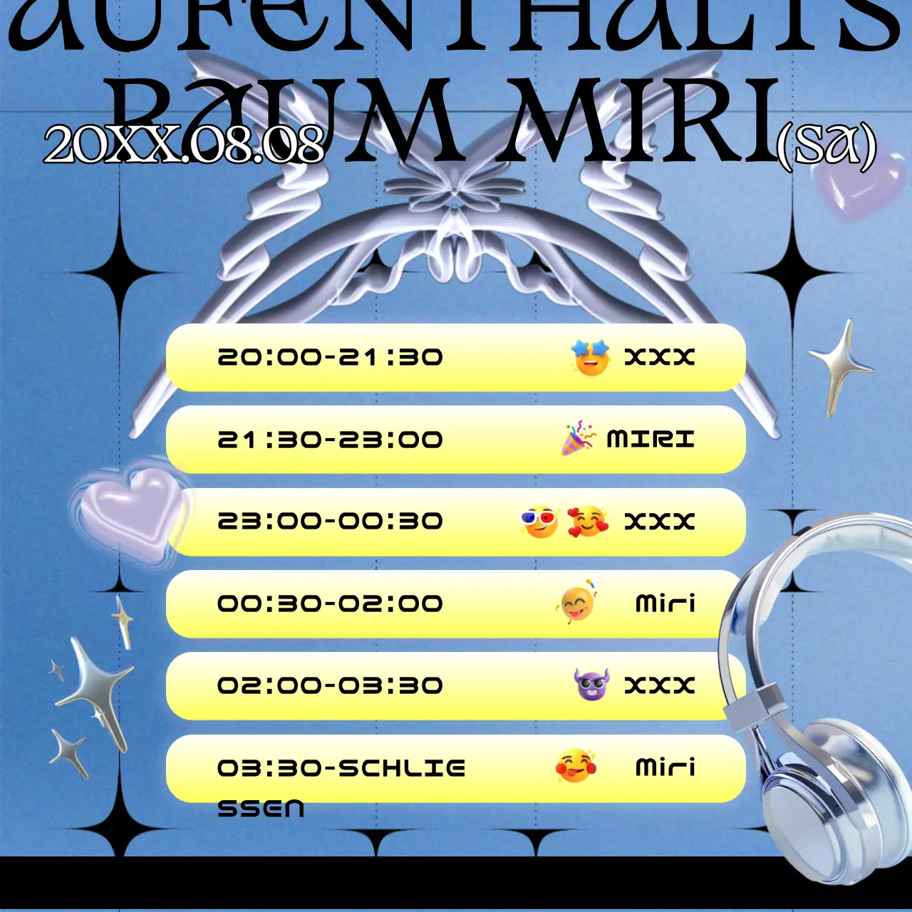 Eine Reihe von Cyberpunk-inspirierten DJ-Sets in Schwarz und Lila