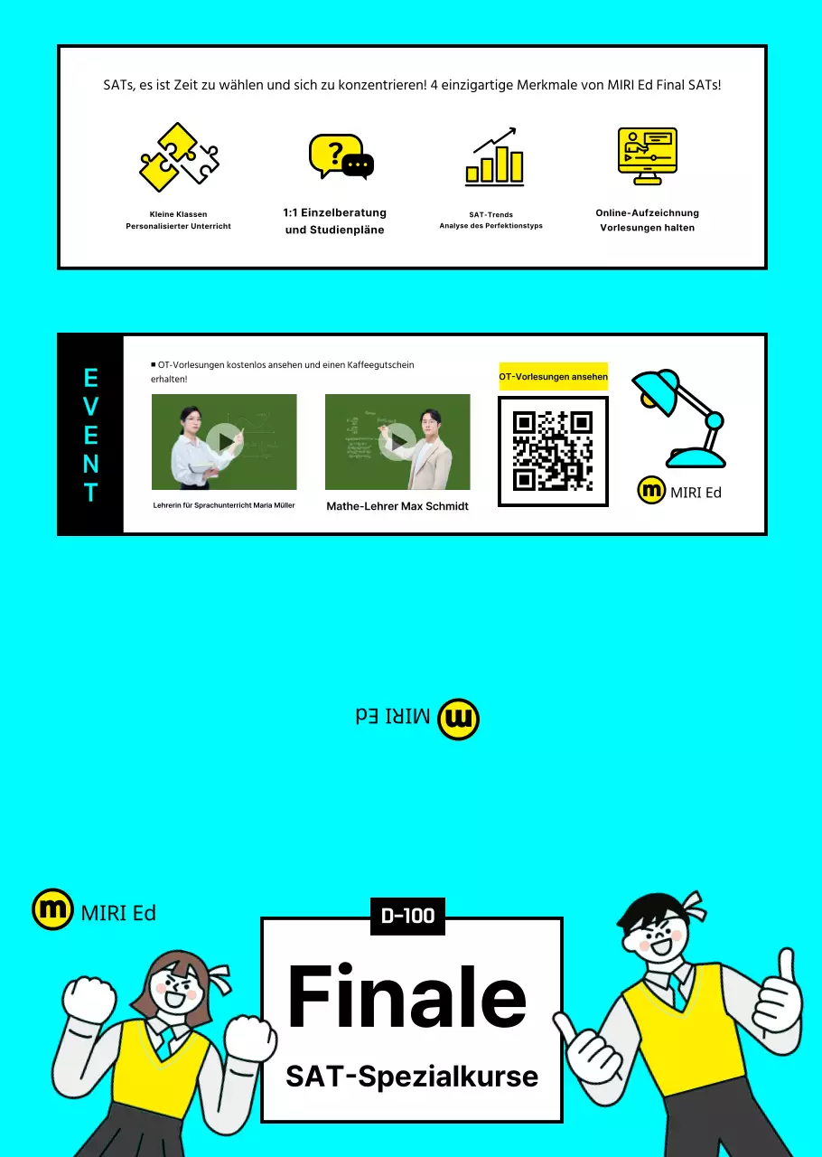 Übersichtliche SATs-Schulbroschüre