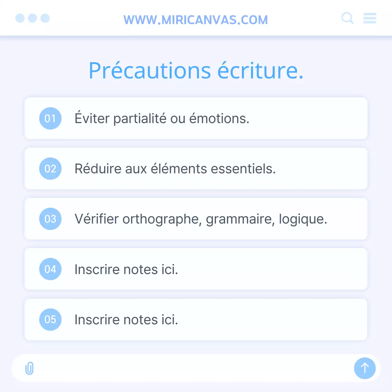Guide pour l'écriture d'invites d'IA avec une interface utilisateur blanche et bleu clair