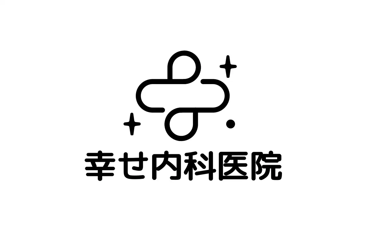 十字架のロゴを使ったシンプルな印象の内科病院のPR