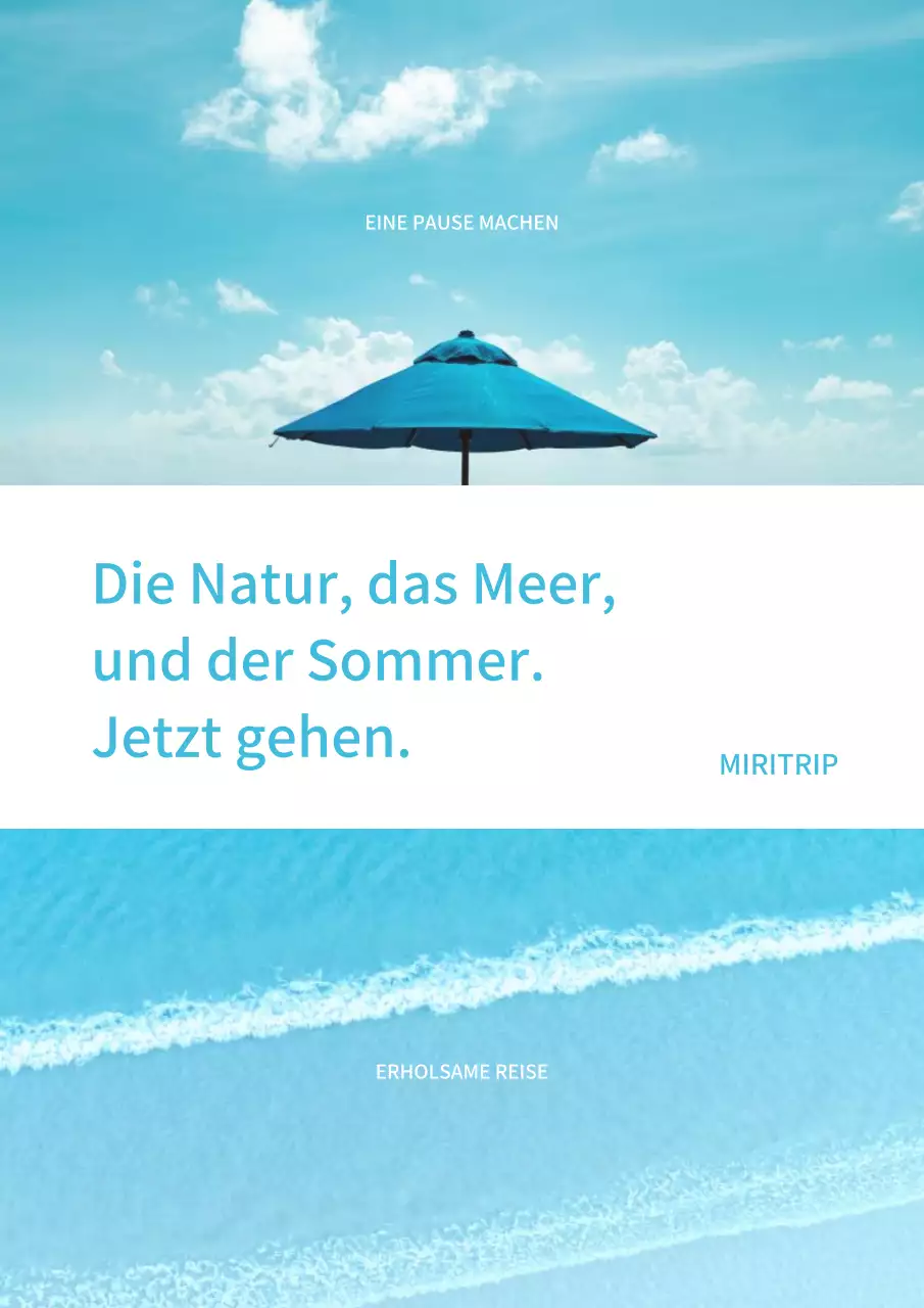 Einfache Sommerreisen in Blau fördern