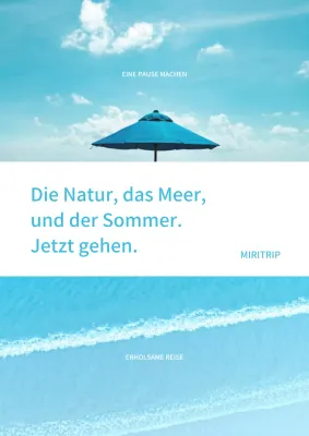 Einfache Sommerreisen in Blau fördern