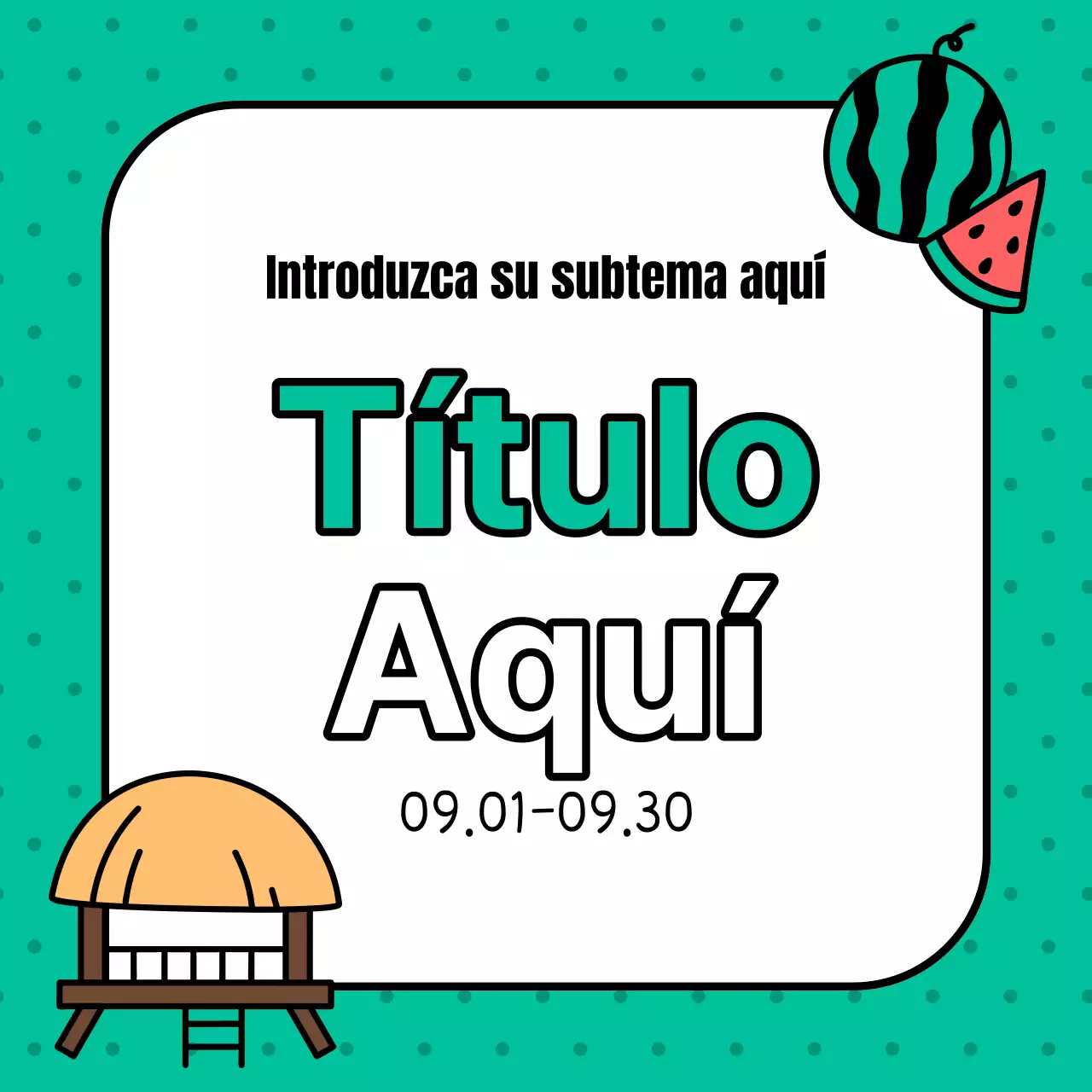 Un bonito anuncio de eventos veraniegos en amarillo y azul claro