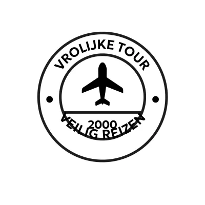 Eenvoudig reisreclamelogo in de vorm van een postzegel