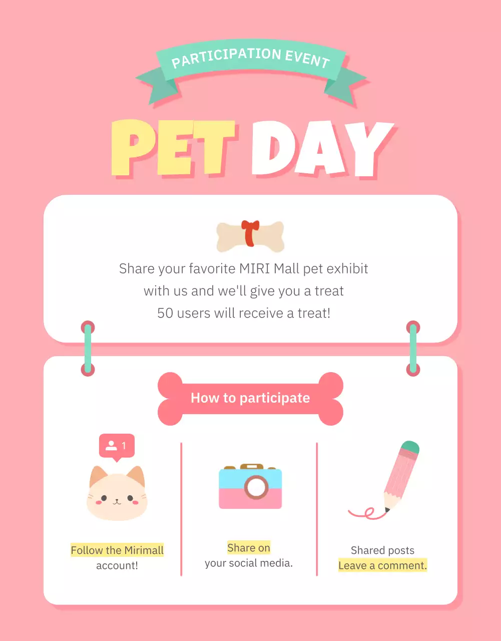 Pink Trendy Pet Promotion Poster