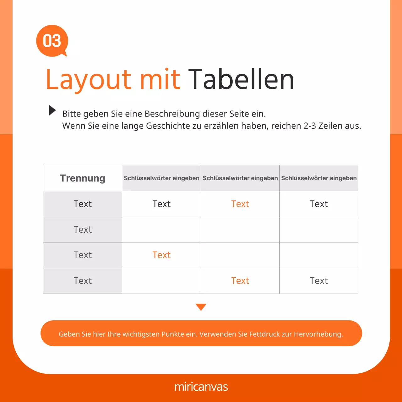 Werbung für eine einfache Marke in Weiß und Orange