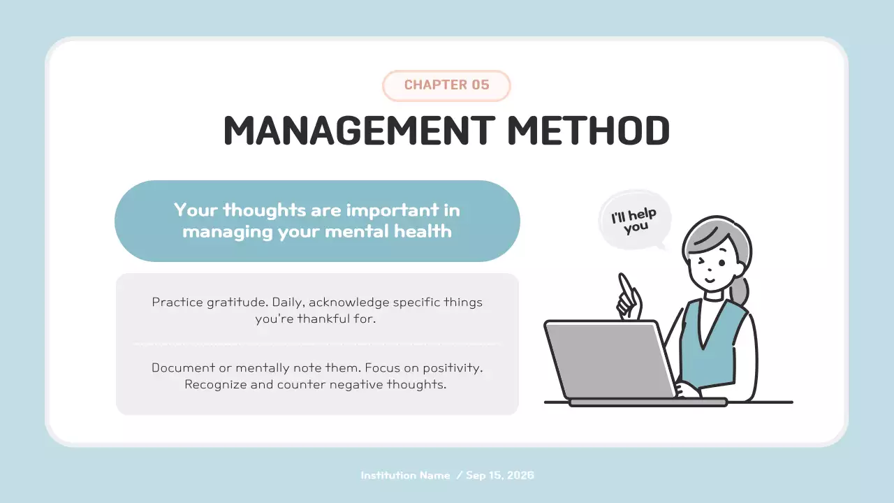 블루 심플 정신 건강 가이드 프레젠테이션