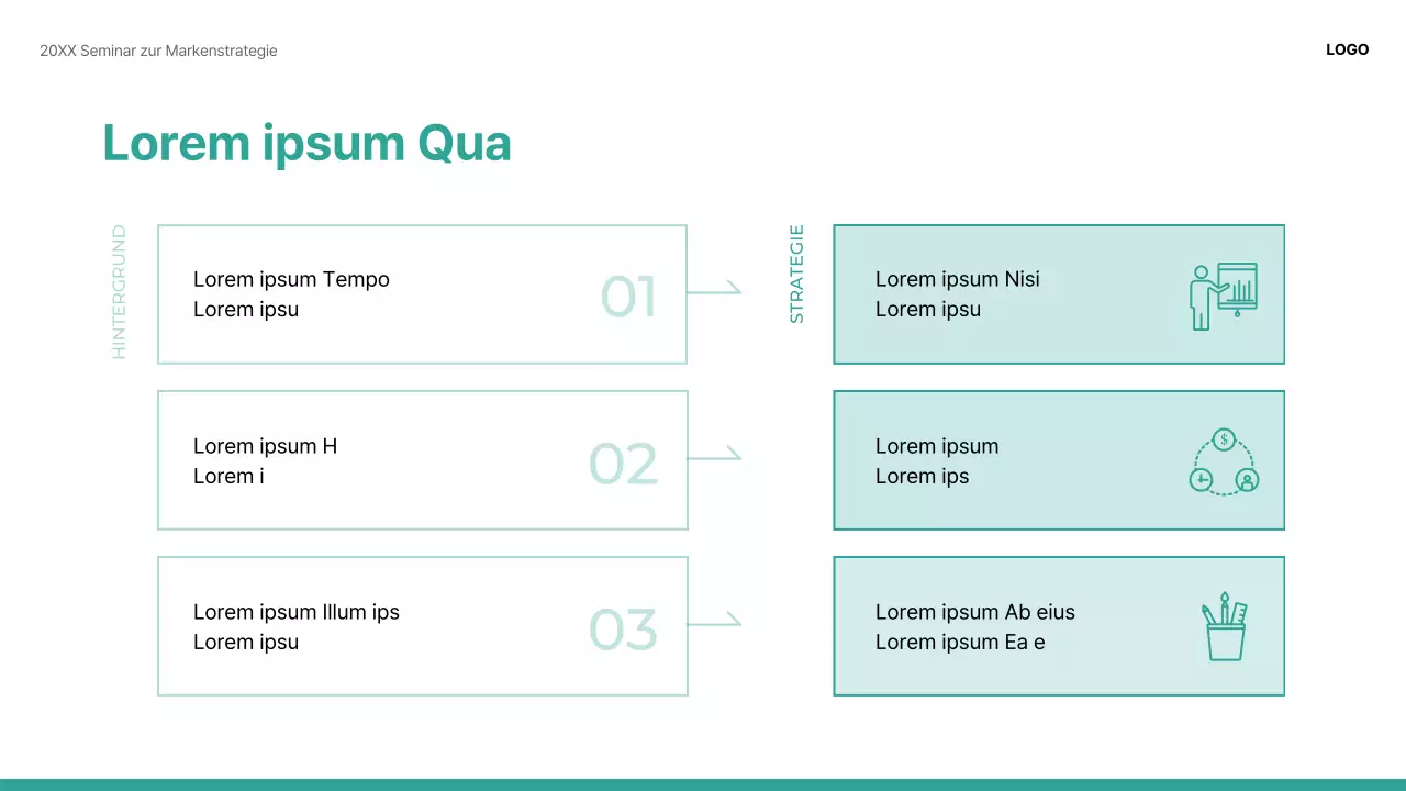 Eine moderne, grün-weiße Präsentation einer Fallstudie zur gemeinsamen Nutzung von Marken