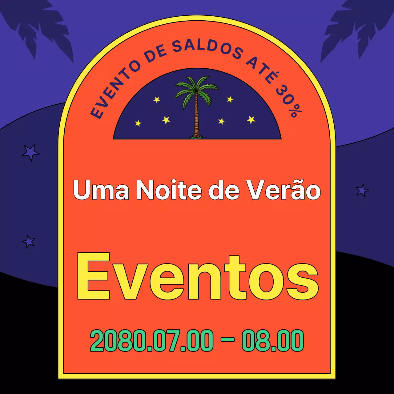 Anúncio de saldos de estilo retro em amarelo e laranja
