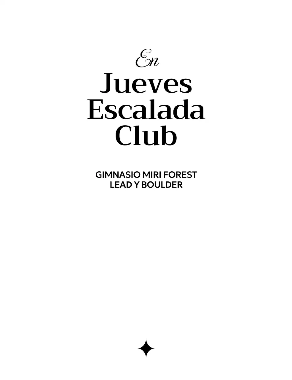 Promocione un club de escalada minimalista con una tipografía elegante