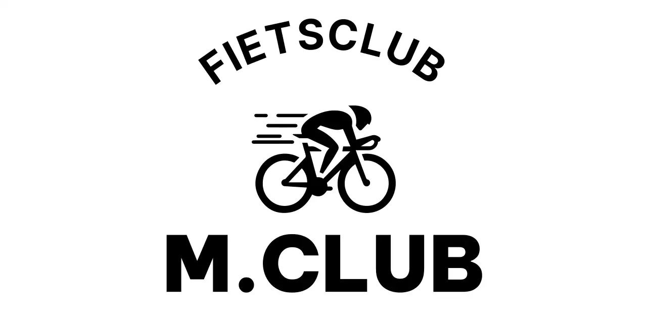 Een eenvoudige club met een illustratie van een loopfiets