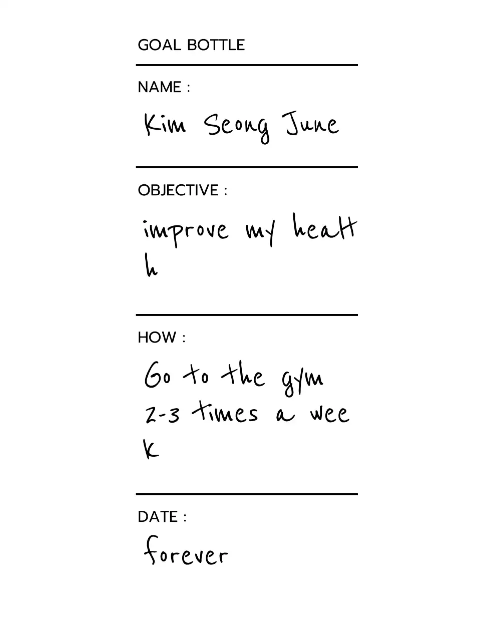 Health improvement plans organized in a clean layout