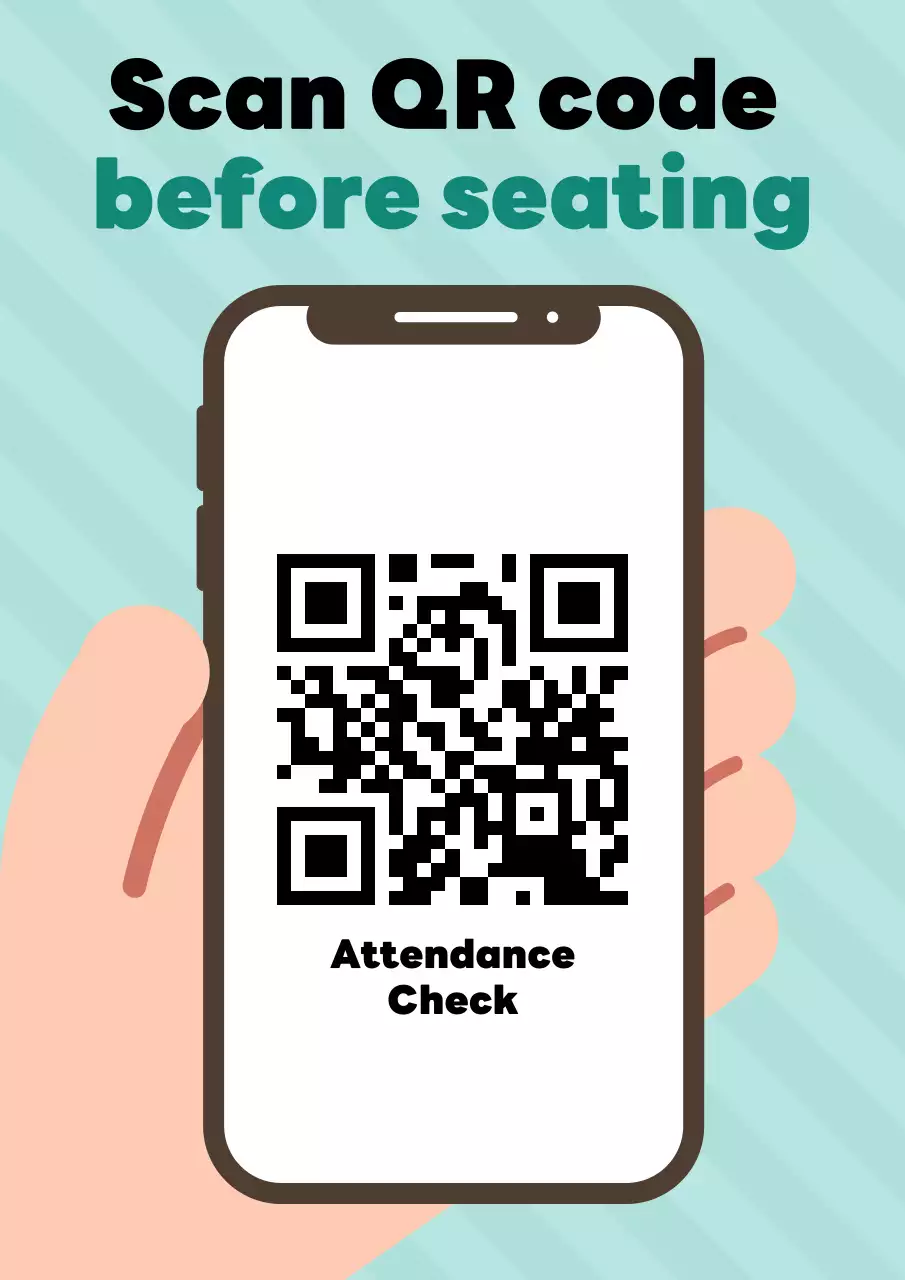 Mint Simple Attendance Notice Poster