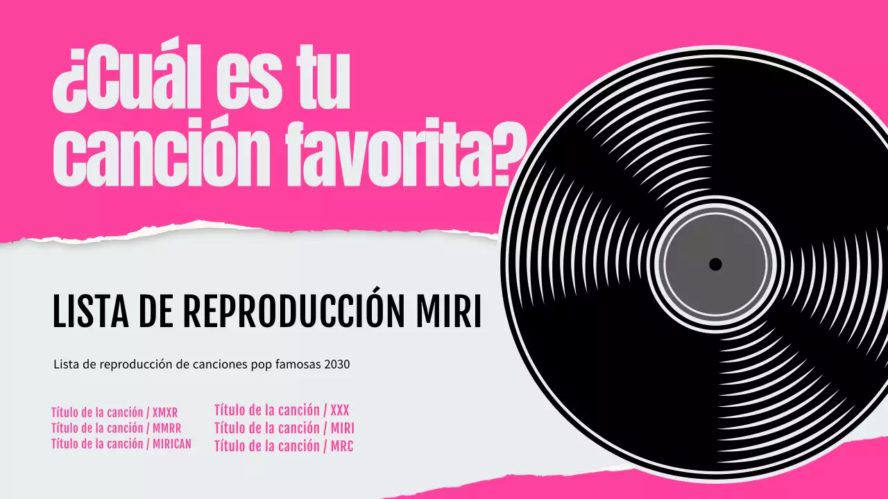 Portadas de listas de reproducción de música destacadas en rosa y negro