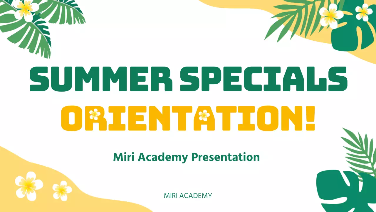 Yellow Tropical Orientation Guide Presentation