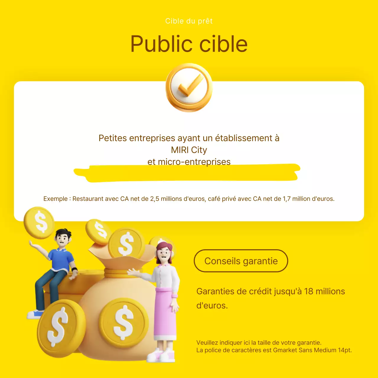 Informations sur les prêts à faible taux d'intérêt surlignées en jaune et en marron