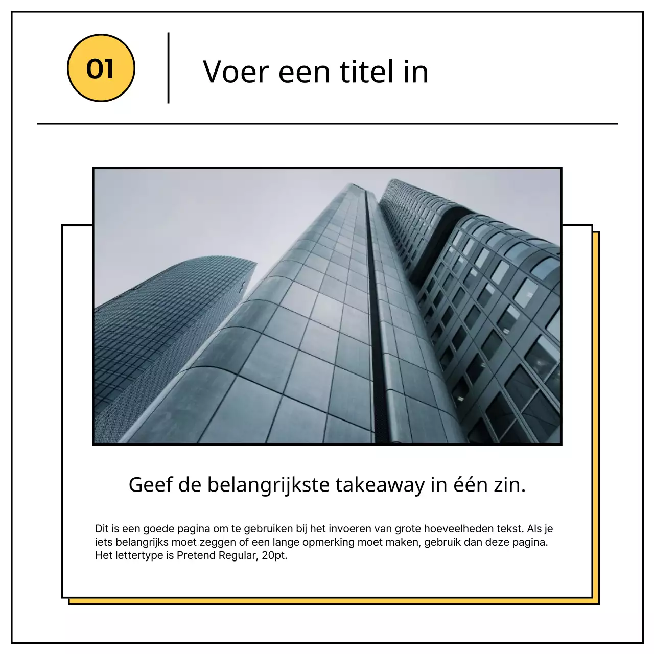 Een eenvoudige geel-zwarte zakelijke prospectus