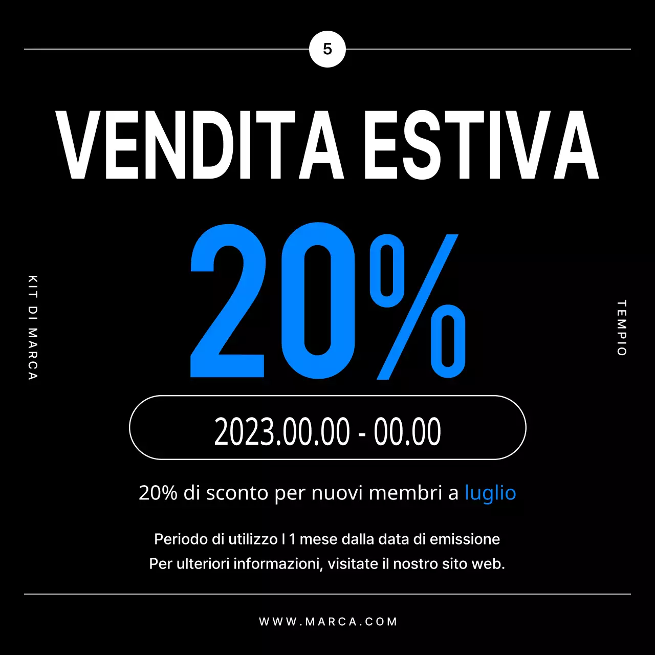 Promuovere un marchio moderno in nero e blu